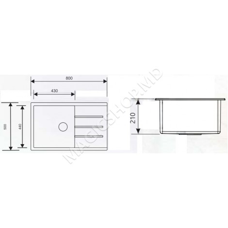 Раковина Tornado Melissa 80x50 cm Black 